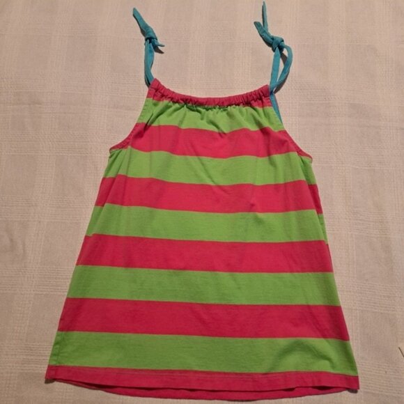 Hanna Andersson girls size 120 or 6-7 pink and green striped tank top - Picture 5 of 6
